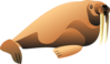 Brown Shaded Walrus Clip Art